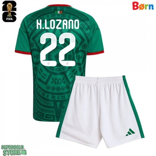 Mexico Hirving Lozano #22 Replika Babytøj Hjemmebanesæt Børn VM 2026 Kortærmet (+ Korte bukser)